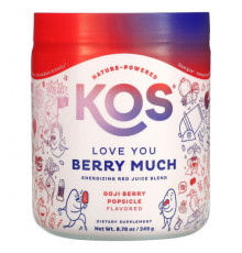 Фрукты и ягоды KOS, Love You Berry Much, бодрящая смесь красных соков, эскимо из ягод годжи, 249 г (8,78 унции)