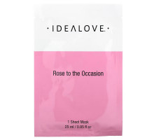 Idealove, Rose to the Occasion, тканевая косметическая маска с розовым маслом, 1 шт., 25 мл (0,85 жидк. унции)