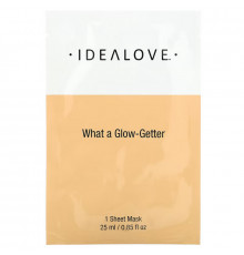 Idealove, What a Glow-Getter, тканевая косметическая маска для сияния кожи, 1 шт., 25 мл (0,85 жидк. унции)