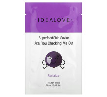 Idealove, Superfood Skin Savior, Acai You Checking Me Out, 1 Beauty Sheet Mask, 0.68 fl oz (20 ml)