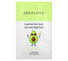 Idealove, Superfood Skin Savior, Let's Avo Good Time, 1 Beauty Sheet Mask, 0.68 fl oz (20 ml)
