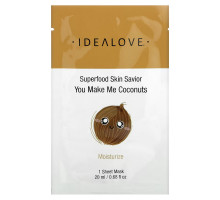Idealove, Superfood Skin Savior, You Make Me Coconuts, 1 Beauty Sheet Mask, 0.68 fl oz (20 ml)
