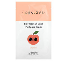 Idealove, Superfood Skin Savior, Pretty as a Peach, 1 Beauty Sheet Mask, 0.68 fl oz (20 ml)