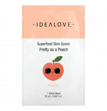 Idealove, Superfood Skin Savior, Pretty as a Peach, 1 Beauty Sheet Mask, 0.68 fl oz (20 ml)