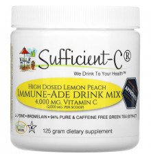 Sufficient C, High Dosed Immune-Ade Drink Mix, Lemon Peach, 4,000 mg, 125 g