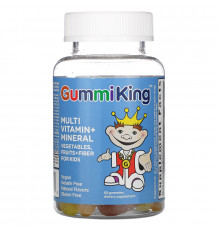 Gummi King Мультивитаминно-минеральная добавка с овощами фруктами и волокнами для детей 60 тянучек