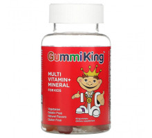 Детское здоровье GummiKing, Мультивитамины и минералы для детей, виноград, лимон, апельсин, клубника и вишня, 60 жевательных таблеток
