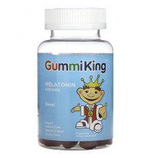 БАДы GummiKing, Мелатонин для детей, со вкусом клубники, 60 жевательных таблеток