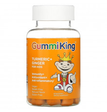 GummiKing, Turmeric + Ginger For Kids, Immunity + Antioxidant + Anti-Inflammatory, Mango, 60 Gummies