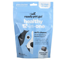 Ready Pet Go, Healthy 12-In-One, For Dogs, All Ages, Bacon, Liver & Cheese, 90 Soft Chews, 12.7 oz (360 g)