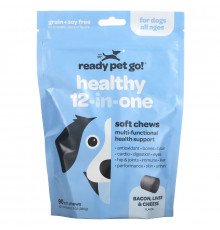 Ready Pet Go, Healthy 12-In-One, For Dogs, All Ages, Bacon, Liver & Cheese, 90 Soft Chews, 12.7 oz (360 g)