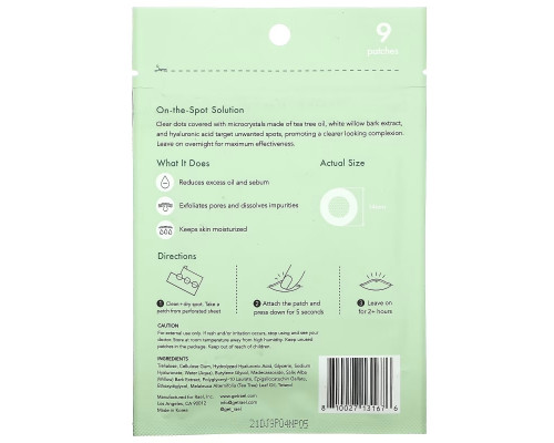 Rael, Inc., Miracle Patch, Microcrystal Spot Cover, 9 Patches