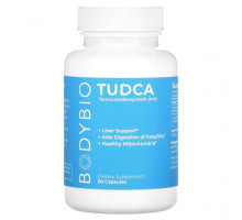 Для пищеварительной системы BodyBio, Tudca, тауроурсодезоксихолевая кислота, 60 капсул