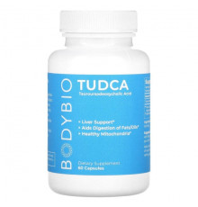 Для пищеварительной системы BodyBio, Tudca, тауроурсодезоксихолевая кислота, 60 капсул