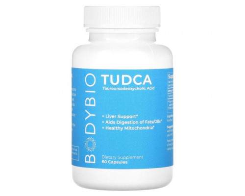 Для пищеварительной системы BodyBio, Tudca, тауроурсодезоксихолевая кислота, 60 капсул Для пищеварительной системы BodyBio, Tudca, тауроурсодезоксихолевая кислота, 60 капсул