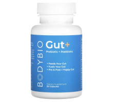 BodyBio, Gut+ Prebiotic + Postbiotic, 30 Capsules