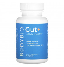 BodyBio, Gut+ Prebiotic + Postbiotic, 30 Capsules