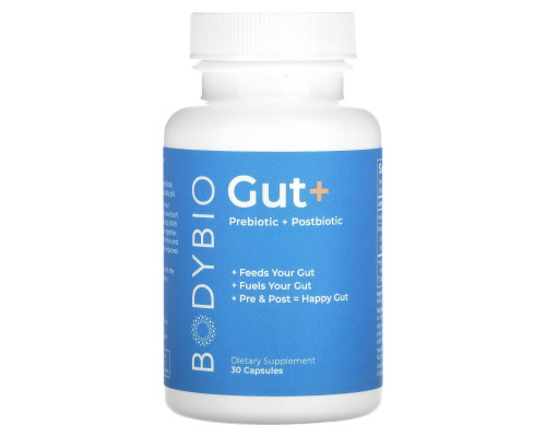 BodyBio, Gut+ Prebiotic + Postbiotic, 30 Capsules BodyBio, Gut+ Prebiotic + Postbiotic, 30 Capsules