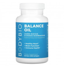 BodyBio, Balance Oil, Linoleic Acid (LA) & Linolenic Acid Blend (ALA), 60 Non-GMO Softgels