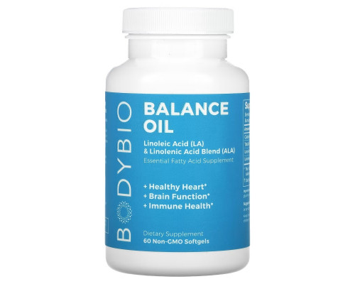 BodyBio, Balance Oil, Linoleic Acid (LA) & Linolenic Acid Blend (ALA), 60 Non-GMO Softgels BodyBio, Balance Oil, Linoleic Acid (LA) & Linolenic Acid Blend (ALA), 60 Non-GMO Softgels