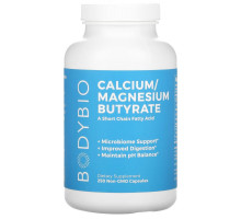 BodyBio, Calcium/ Magnesium Butyrate, 250 Non-GMO Capsules
