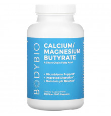 BodyBio, Calcium/ Magnesium Butyrate, 250 Non-GMO Capsules