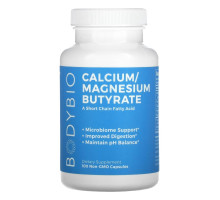BodyBio, Calcium/ Magnesium Butyrate, 100 Non-GMO Capsules