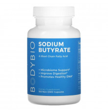 BodyBio, Sodium Butyrate, 100 Non-GMO Capsules