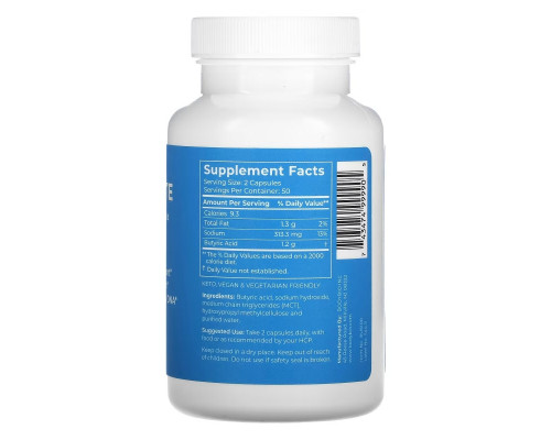 BodyBio, Sodium Butyrate, 100 Non-GMO Capsules BodyBio, Sodium Butyrate, 100 Non-GMO Capsules