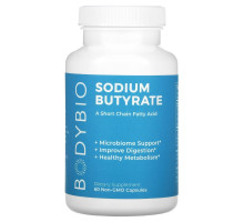 BodyBio, Sodium Butyrate, 60 Non-GMO Capsules