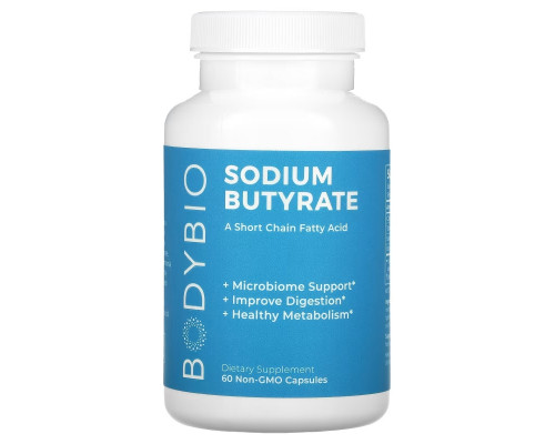 BodyBio, Sodium Butyrate, 60 Non-GMO Capsules BodyBio, Sodium Butyrate, 60 Non-GMO Capsules