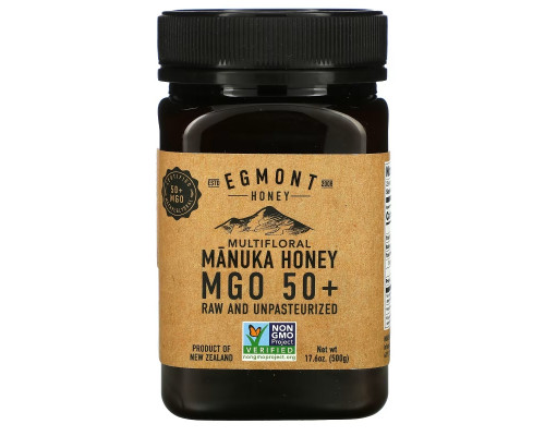 Egmont Honey, Multifloral Manuka Honey, Raw And Unpasteurized, MGO 50+, 17.6 oz (500 g)