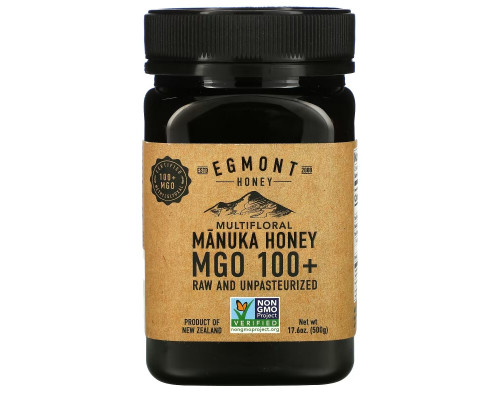 Egmont Honey, Multifloral Manuka Honey, Raw And Unpasteurized, MGO 100+, 17.6 oz (500 g)