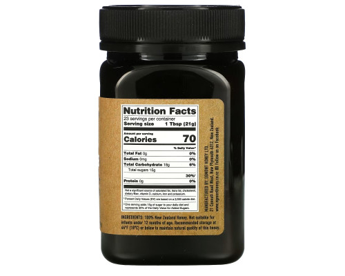 Egmont Honey, Multifloral Manuka Honey, Raw And Unpasteurized, MGO 100+, 17.6 oz (500 g)
