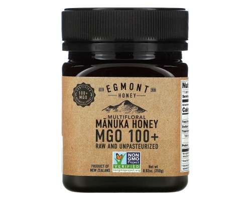 Egmont Honey, Multifloral Manuka Honey, Raw And Unpasteurized, MGO 100+, 8.82 oz (250 g) Egmont Honey, Multifloral Manuka Honey, Raw And Unpasteurized, MGO 100+, 8.82 oz (250 g)