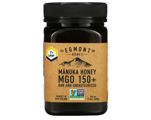 Egmont Honey, Manuka Honey, Raw And Unpasteurized, 150+ MGO, 17.6 oz (500 g) Egmont Honey, Manuka Honey, Raw And Unpasteurized, 150+ MGO, 17.6 oz (500 g)