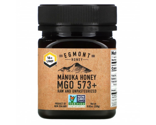 Egmont Honey, Manuka Honey, Raw And Unpasteurized, 573+ MGO, 8.82 oz (250 g)