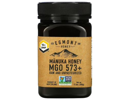 Egmont Honey, Мед манука, необработанный и непастеризованный, 573+ MGO, 500 г (17,6 унции) Egmont Honey, Мед манука, необработанный и непастеризованный, 573+ MGO, 500 г (17,6 унции)