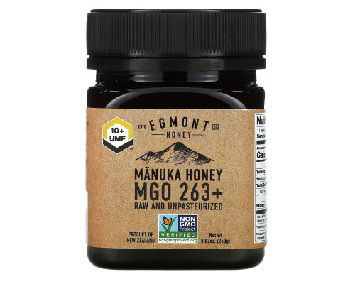Egmont Honey, Manuka Honey, Raw And Unpasteurized, MGO 263+, 8.82 oz (250 g)