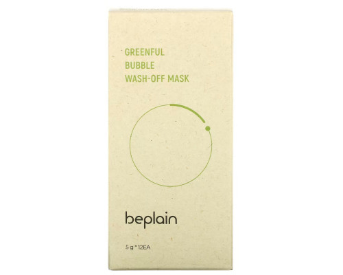 Beplain, Greenful Bubble Wash-Off Beauty Mask, 12 Pack, 5 g Each Beplain, Greenful Bubble Wash-Off Beauty Mask, 12 Pack, 5 g Each