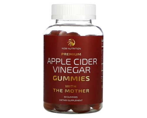 Nobi Nutrition, Premium Apple Cider Vinegar Gummies with The Mother, Apple, 60 Gummies Nobi Nutrition, Premium Apple Cider Vinegar Gummies with The Mother, Apple, 60 Gummies