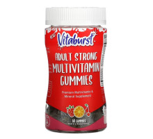 Vitaburst, Adult Strong Multivitamin Gummies, Strawberry, Orange & Cherry, 60 Gummies