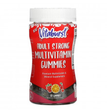 Vitaburst, Adult Strong Multivitamin Gummies, Strawberry, Orange & Cherry, 60 Gummies