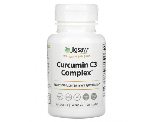 Антиоксиданты Jigsaw Health, Curcumin C3 Complex, 60 капсул Антиоксиданты Jigsaw Health, Curcumin C3 Complex, 60 капсул
