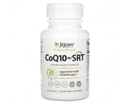 Антиоксиданты Jigsaw Health, CoQ10 с SRT, 60 капсул Антиоксиданты Jigsaw Health, CoQ10 с SRT, 60 капсул