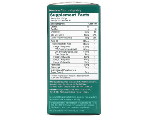 iWi, Eye, Omega-3 + Zinc, Copper and Lutein, 30 Softgels iWi, Eye, Omega-3 + Zinc, Copper and Lutein, 30 Softgels