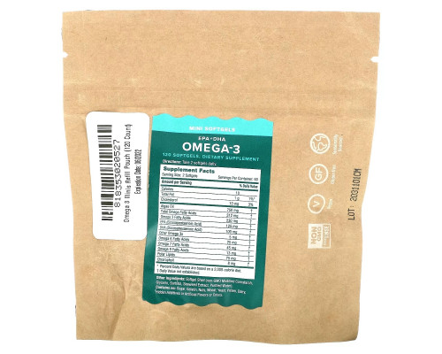 iWi, Omega-3 Mini Refill Pouch, EPA + DHA, 120 Softgels iWi, Omega-3 Mini Refill Pouch, EPA + DHA, 120 Softgels