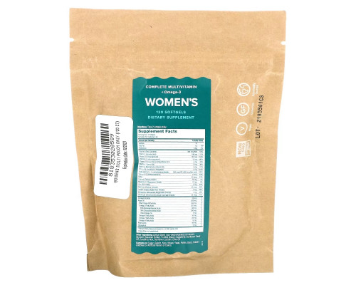 iWi, Women's Multi Pouch, Complete Multivitamin + Omega-3, 120 Softgels iWi, Women's Multi Pouch, Complete Multivitamin + Omega-3, 120 Softgels