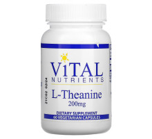Vital Nutrients, L- Theanine, 200 mg, 60 Vegetarian Capsules