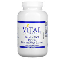 Vital Nutrients, Betaine HCl, Pepsin, Gentian Root Extract, 225 Capsules